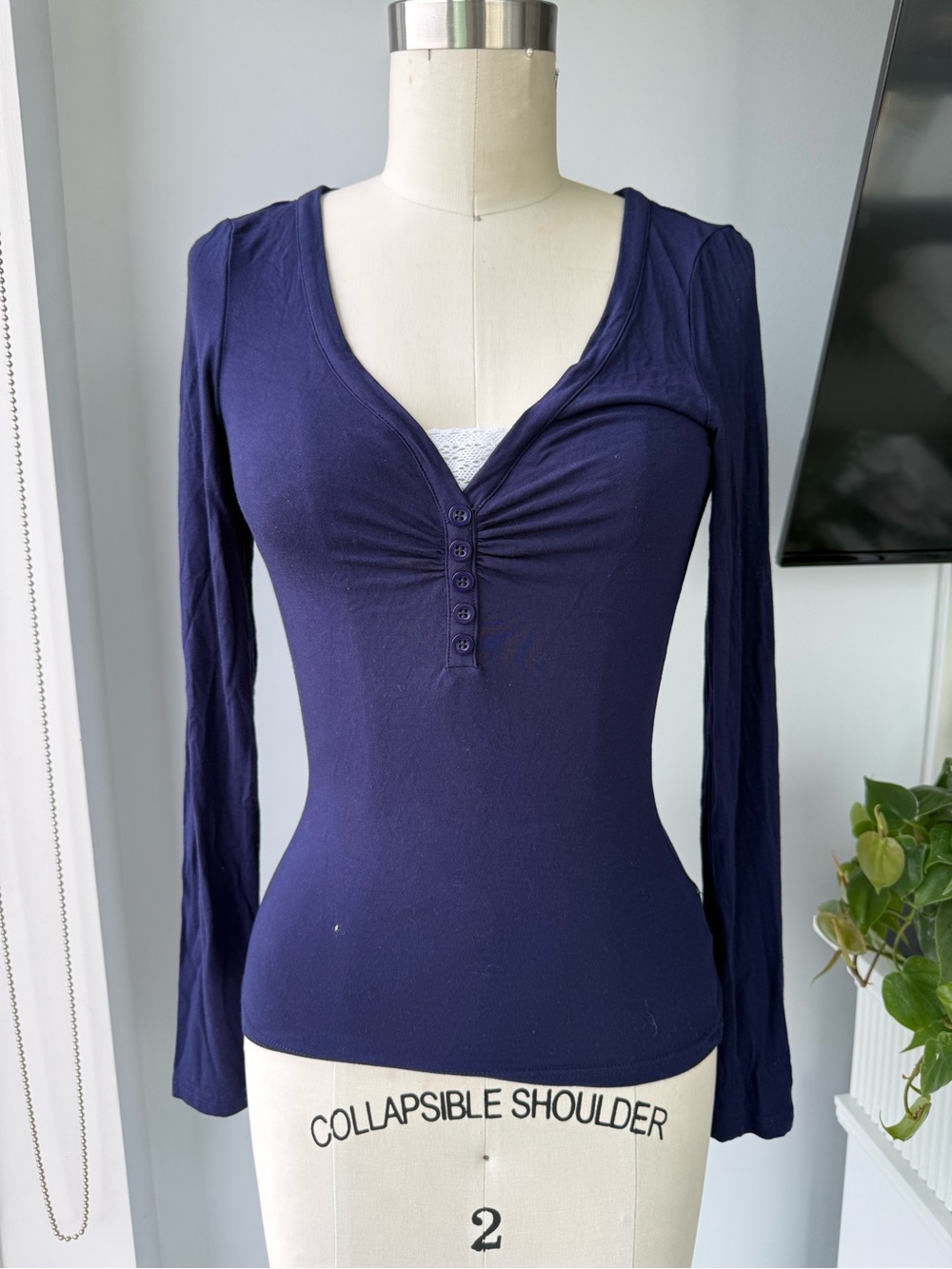 Navy Long-Sleeve Top